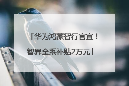 华为鸿蒙智行官宣！智界全系补贴2万元