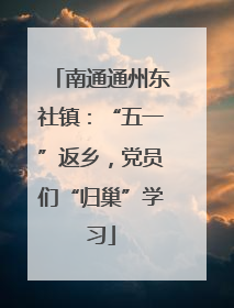 南通通州东社镇：“五一”返乡，党员们“归巢”学习