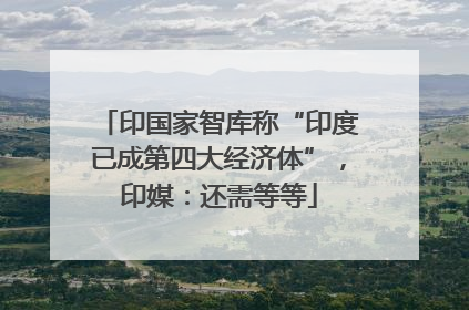 印国家智库称“印度已成第四大经济体”，印媒：还需等等