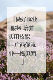做好就业服务 培养实用技能——广西促就业一线见闻