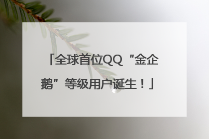 全球首位QQ“金企鹅”等级用户诞生！