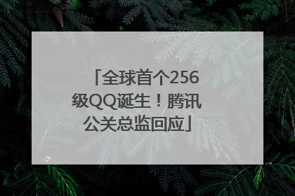 全球首个256级QQ诞生！腾讯公关总监回应
