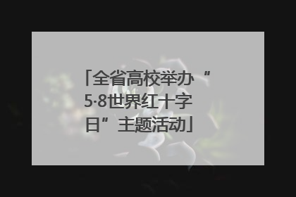全省高校举办“5·8世界红十字日”主题活动
