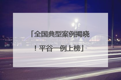 全国典型案例揭晓！平谷一例上榜
