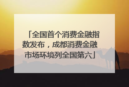 全国首个消费金融指数发布，成都消费金融市场环境列全国第六