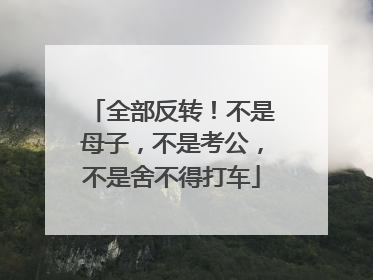 全部反转！不是母子，不是考公，不是舍不得打车