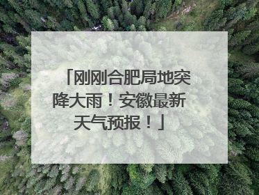 刚刚合肥局地突降大雨！安徽最新天气预报！