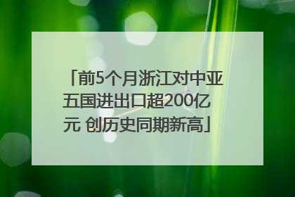 前5个月浙江对中亚五国进出口超200亿元 创历史同期新高