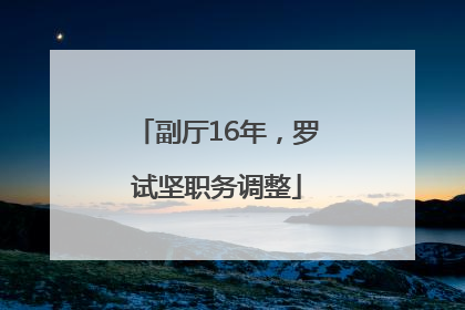 副厅16年，罗试坚职务调整