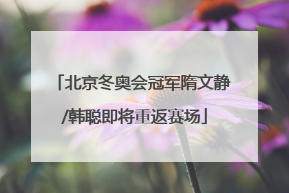 北京冬奥会冠军隋文静/韩聪即将重返赛场