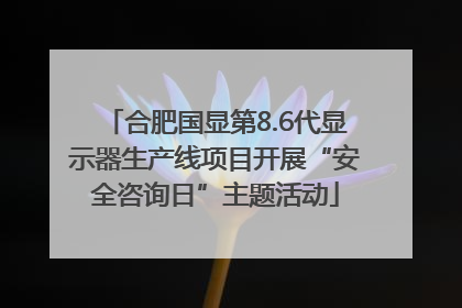 合肥国显第8.6代显示器生产线项目开展“安全咨询日”主题活动
