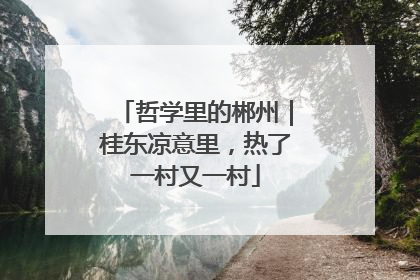 哲学里的郴州｜桂东凉意里，热了一村又一村