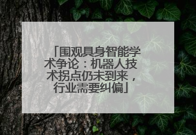 围观具身智能学术争论：机器人技术拐点仍未到来，行业需要纠偏