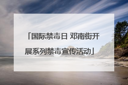 国际禁毒日 邓南街开展系列禁毒宣传活动
