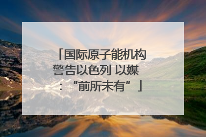 国际原子能机构警告以色列 以媒：“前所未有”