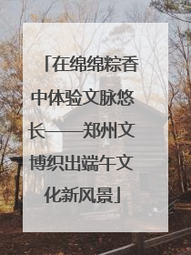 在绵绵粽香中体验文脉悠长——郑州文博织出端午文化新风景