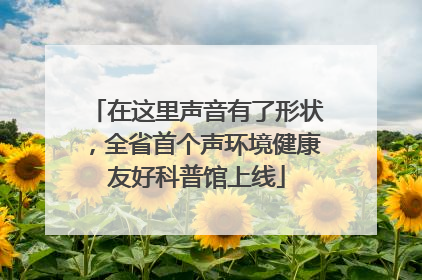 在这里声音有了形状，全省首个声环境健康友好科普馆上线