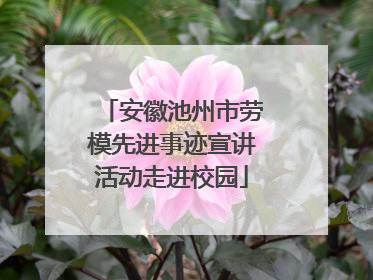 安徽池州市劳模先进事迹宣讲活动走进校园