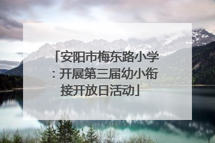 安阳市梅东路小学：开展第三届幼小衔接开放日活动