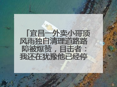 宜昌一外卖小哥顶风雨独自清理道路路障被爆赞，目击者：我还在犹豫他已经停车清障了