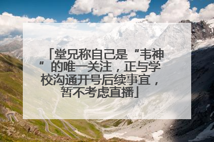 堂兄称自己是“韦神”的唯一关注，正与学校沟通开号后续事宜，暂不考虑直播