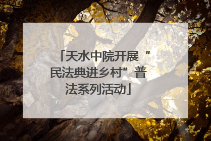 天水中院开展“民法典进乡村”普法系列活动