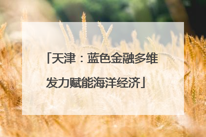 天津：蓝色金融多维发力赋能海洋经济