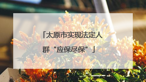 太原市实现法定人群“应保尽保”
