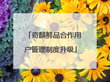 奇麟鲜品合作用户管理制度升级