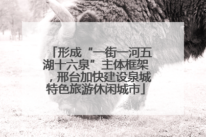 形成“一街一河五湖十六泉”主体框架，邢台加快建设泉城特色旅游休闲城市