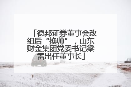 德邦证券董事会改组后“换帅”，山东财金集团党委书记梁雷出任董事长