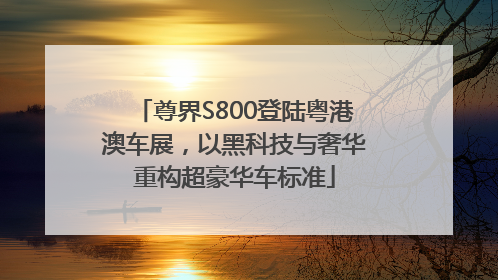 尊界S800登陆粤港澳车展，以黑科技与奢华重构超豪华车标准