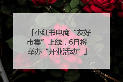 小红书电商“友好市集”上线，6月将举办“开业活动”