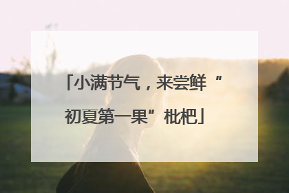 小满节气，来尝鲜“初夏第一果”枇杷