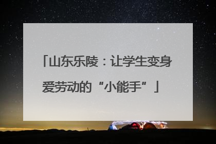 山东乐陵：让学生变身爱劳动的“小能手”