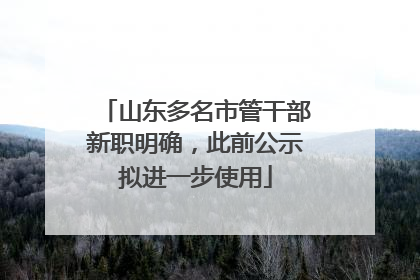 山东多名市管干部新职明确，此前公示拟进一步使用