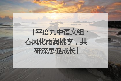 平度九中语文组：春风化雨润桃李，共研深思促成长