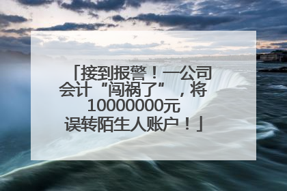 接到报警！一公司会计“闯祸了”，将10000000元误转陌生人账户！