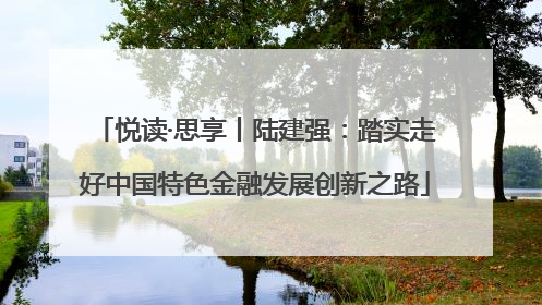 悦读·思享丨陆建强：踏实走好中国特色金融发展创新之路