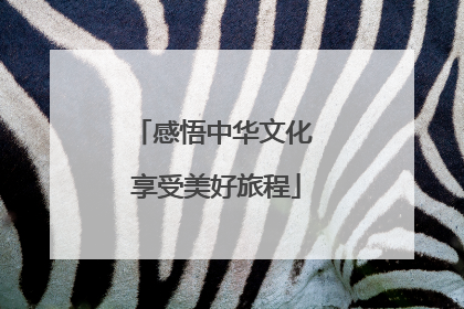 感悟中华文化 享受美好旅程