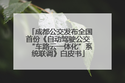 成都公交发布全国首份《自动驾驶公交“车路云一体化”系统联调》白皮书