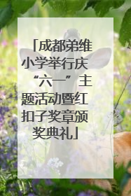 成都弟维小学举行庆“六一”主题活动暨红扣子奖章颁奖典礼