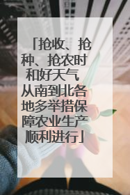 抢收、抢种、抢农时和好天气 从南到北各地多举措保障农业生产顺利进行