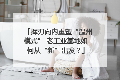 挥刃向内重塑“温州模式” 老工业基地如何从“新”出发？