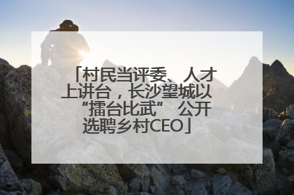 村民当评委、人才上讲台，长沙望城以“擂台比武” 公开选聘乡村CEO