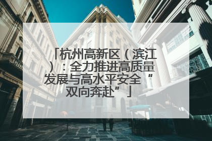 杭州高新区（滨江）：全力推进高质量发展与高水平安全“双向奔赴”