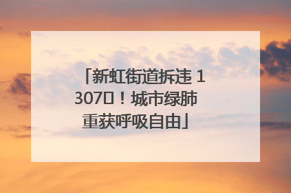 新虹街道拆违 1307㎡！城市绿肺重获呼吸自由