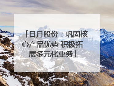 日月股份：巩固核心产品优势 积极拓展多元化业务