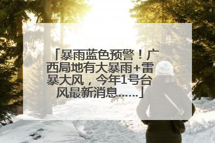 暴雨蓝色预警！广西局地有大暴雨+雷暴大风，今年1号台风最新消息……