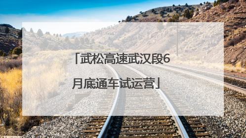 武松高速武汉段6月底通车试运营